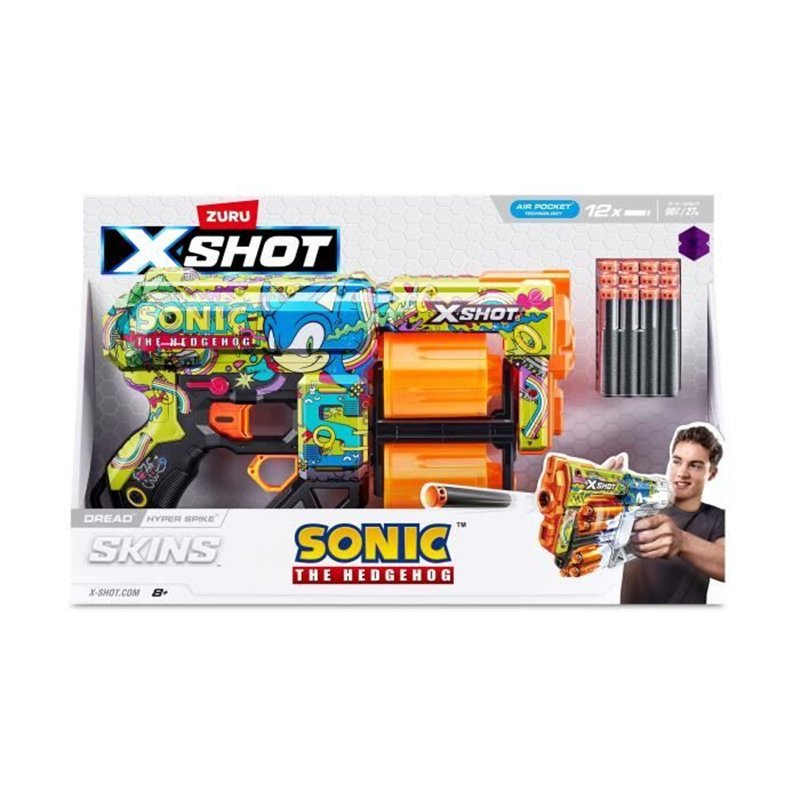 Image secondaire de Lanceur de fléchettes - ZURU - X-SHOT Dread SONIC - Canons rotatifs doubles - Capacité 12 fléchettes - Portée 27 m