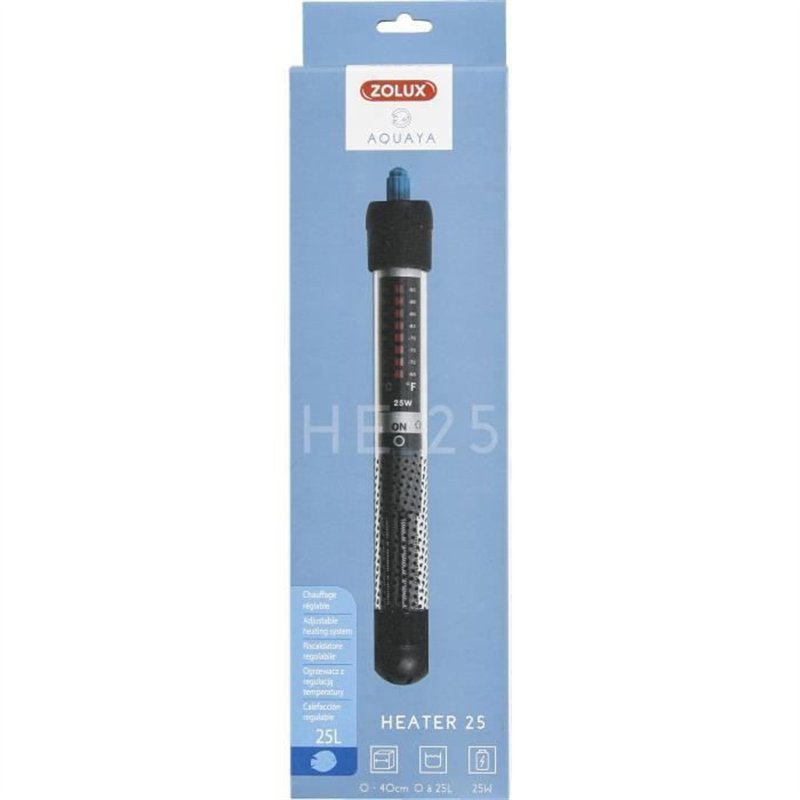 Chauffage d'aquarium - ZOLUX - Heater 25 - 25 W - Longueur 23 cm - Pour 20 a 50 litres