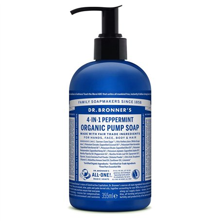 Savon pour les Mains Dr Bronner's 4 in 1 Peppermint 355 ml