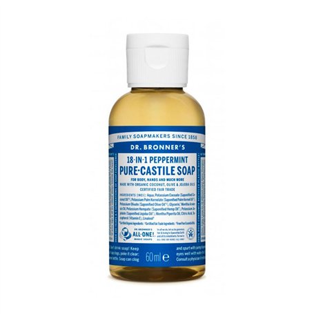 Savon liquide Dr Bronner's 18 in 1 Peppermint 60 ml