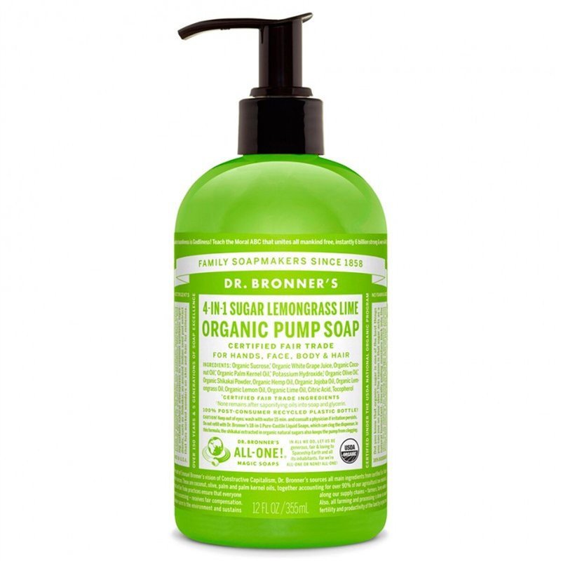 Savon pour les Mains Dr Bronner's 4 in 1 Lemongrass Lime 355 ml