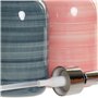 Distributeur de Savon DKD Home Decor Bleu Rose PVC Grès (2 pcs) (8 x 8 x 16 cm)