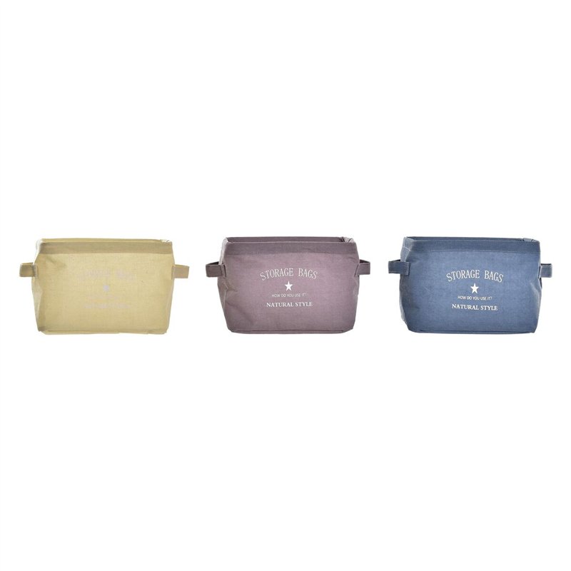 Panier DKD Home Decor Toile Moderne (20 x 16 x 15 cm) (3 Unités)