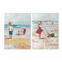Cadre DKD Home Decor Plage Enfants (50 x 2,5 x 70 cm) (2 Unités)