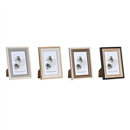 Cadre photo DKD Home Decor Gris Beige Marron Blanc Tropical Bois MDF (15 x 1,5 x 20 cm) (4 Unités)