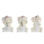 Figurine Décorative DKD Home Decor Eléphant Rose Blanc Résine (6 x 6,5 x 10 cm) (3 Unités)