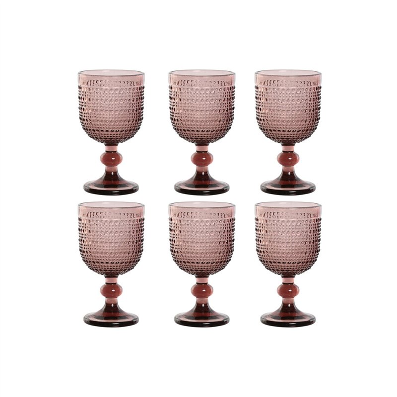 Set de Verres Home ESPRIT Rose Verre 240 ml (6 Unités)