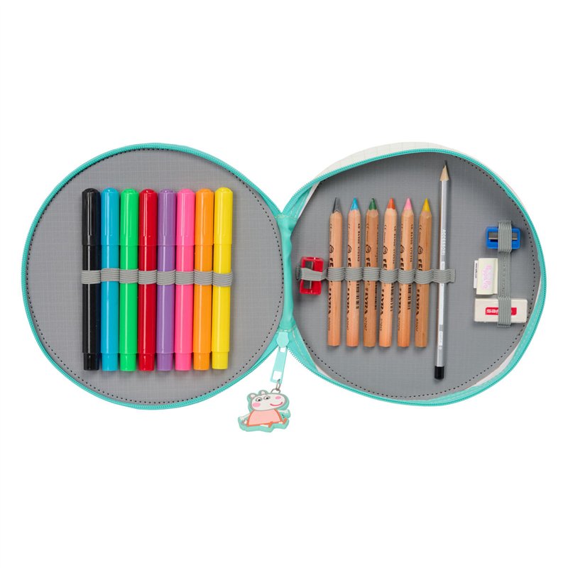 Image secondaire de Trousse Scolaire avec Accessoires Peppa Pig Pretty flowers Jaune Menthe 18 Pièces