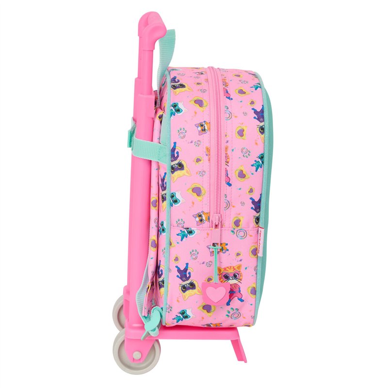 Image secondaire de Cartable à roulettes SuperKitties Rose Turquoise 22 x 27 x 10 cm