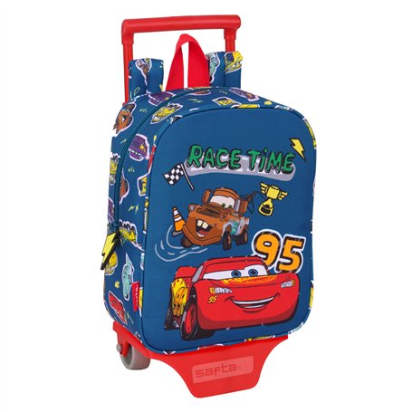 Cartable à roulettes Cars Racing Blue marine 22 x 27 x 10 cm