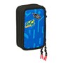 Pochette à crayons triple Hot Wheels Let's race Bleu Noir 12,5 x 19,5 x 5,5 cm 37 Pièces