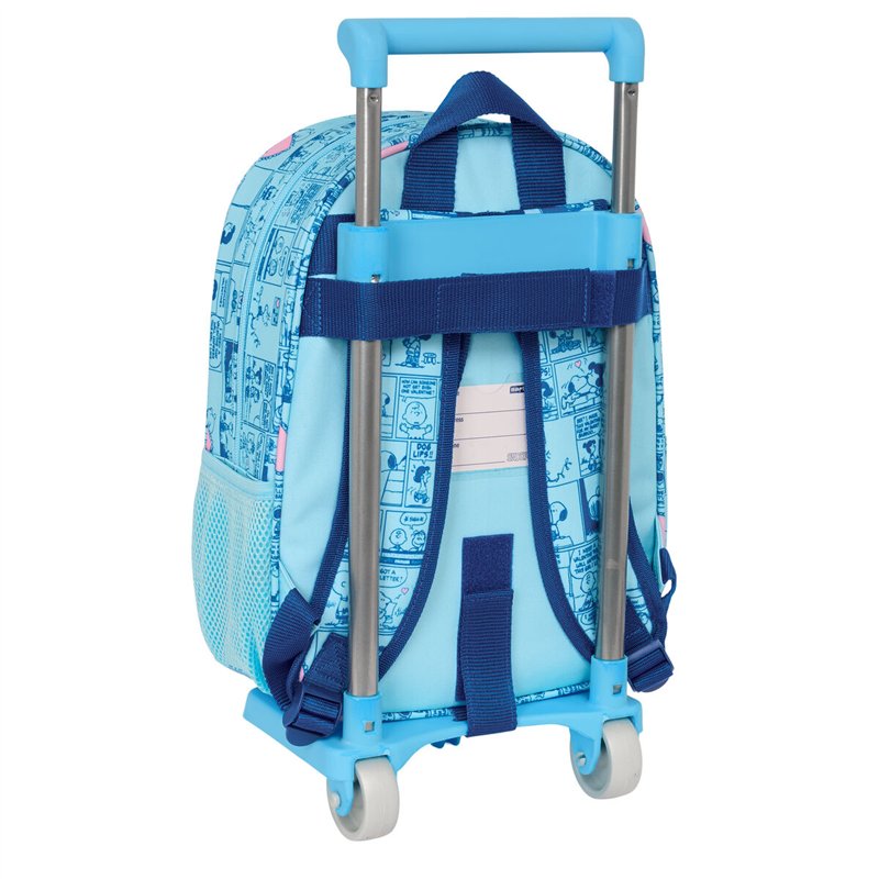 Image secondaire de Cartable à roulettes Snoopy Love Bleu 26 x 11 x 67 cm 26 x 34 x 11 cm