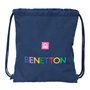 Sac à dos serré par des ficelles Benetton Damero Blue marine 35 x 40 x 1 cm