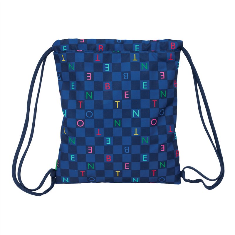 Image secondaire de Sac à dos serré par des ficelles Benetton Damero Blue marine 35 x 40 x 1 cm