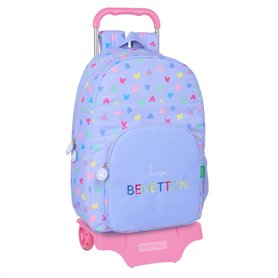 Cartable à roulettes Benetton Lila Lila 30 x 46 x 14 cm