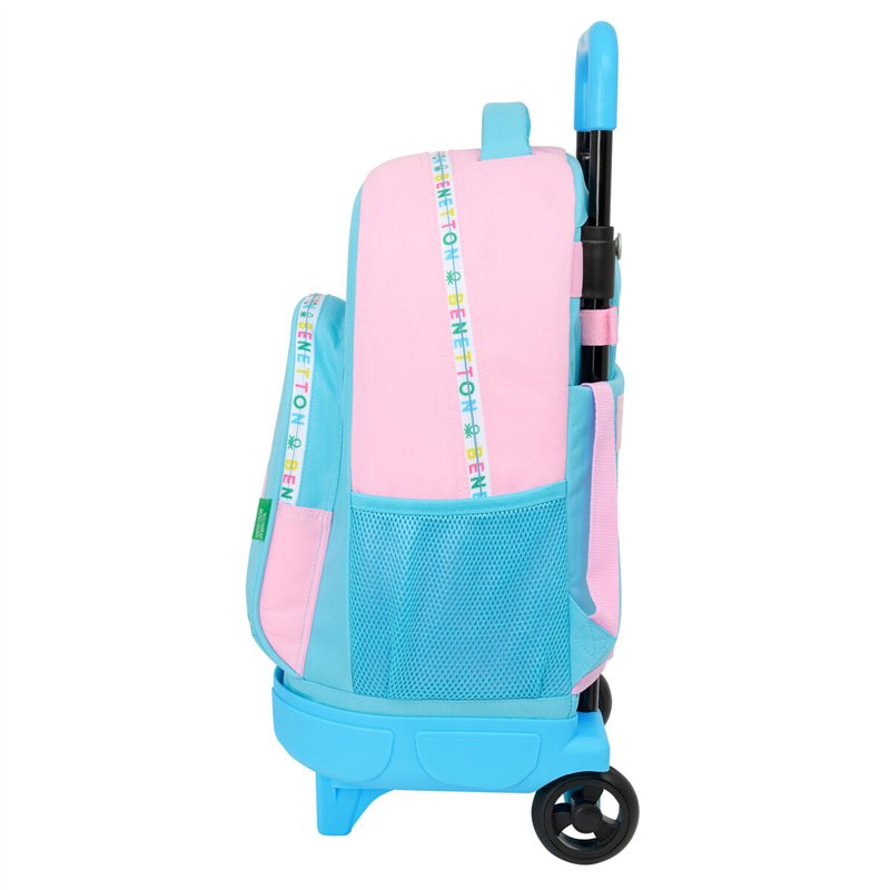 Image secondaire de Cartable à roulettes Benetton Unique Rose Turquoise 33 x 45 x 22 cm