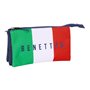 Trousse Fourre-Tout Triple Benetton Flag Blue marine 22 x 12 x 3 cm
