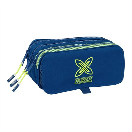 Trousse Fourre-Tout Triple Munich North Blue marine 21,5 x 10 x 8 cm