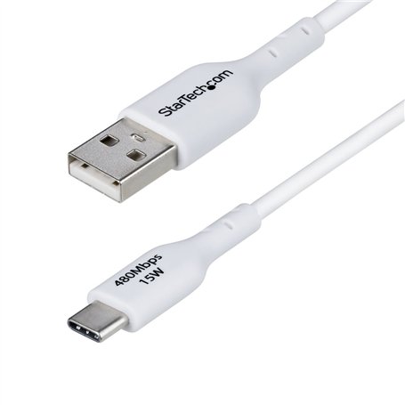 Câble USB Startech USB2AC1MNCWHE Blanc 1 m