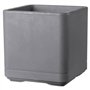 Pot de fleur Cube - DEROMA - Cosmo -  Ashgrey - A réserve d'eau - Roulettes - 38 cm