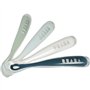 Cuilleres en silicone pour bébé BEABA - Lot de 4 - Souple et ergonomique - Storm