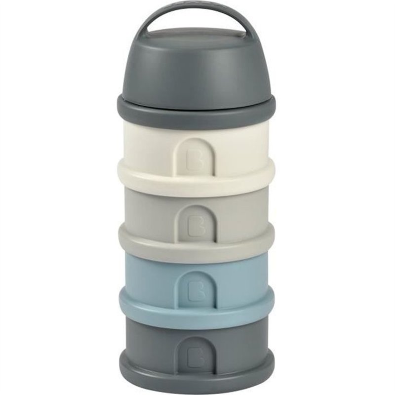 Boîte doseuse BEABA - 4 compartiments - mineral grey / blue