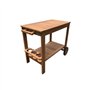 Desserte de jardin a roulettes en bois d'eucalyptus FSC - 93 x 49 x 74 cm - Avec porte-bouteilles