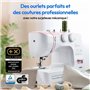 Machine a Coudre - MEDION - SM 60 - 62W - 24 Points + Points Doubles - 700 tr/min - LED - Rose