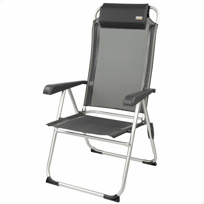 Chaise Pliante avec Repose-Tête Aktive Noir 44 x 55 x 101 cm