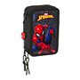 Trousse Scolaire avec Accessoires Spider-Man Attack Noir 12,5 x 19,5 x 5,5 cm 37 Pièces