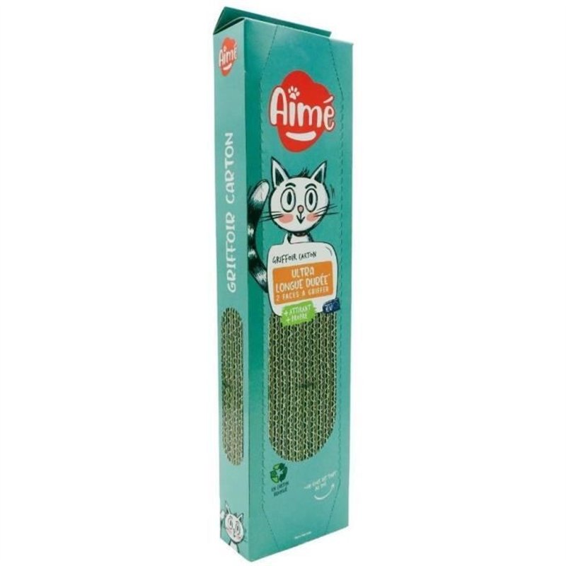 Image secondaire de Griffoire en carton - AIMÉ - Pour Chat, Planche a Gratter Double face Super Résistant et Longue Durée, Senteur Herbe a Chat