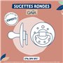 Sucette Dodie Gaia +0m Bord de Mer Lot de 2 - Sucette ronde - Caoutchouc naturel - Lent - Blanc