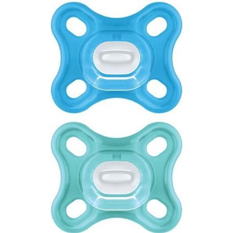 Sucette Physiologique MAM - Lot de 2 - Silicone Souple et Doux - Bleu/Vert
