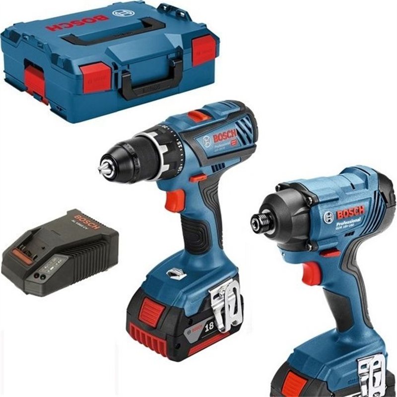 Kit BOSCH Perceuse-visseuse GSR 18V-28 + Visseuse a chocs GDR 18V-160 + 2 batteries 4.0Ah - L 06019G5107