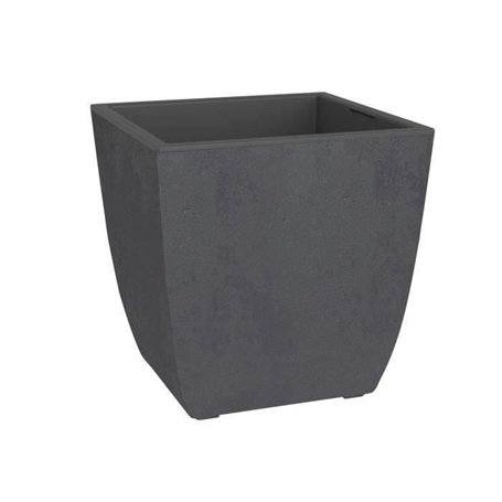 Bac a fleurs - DIVA BASALT - Gris anthracite - Carré - 42 L - 43,5 x 43,5 x H.44,2 cm - EDA - Bac intérieur amovible