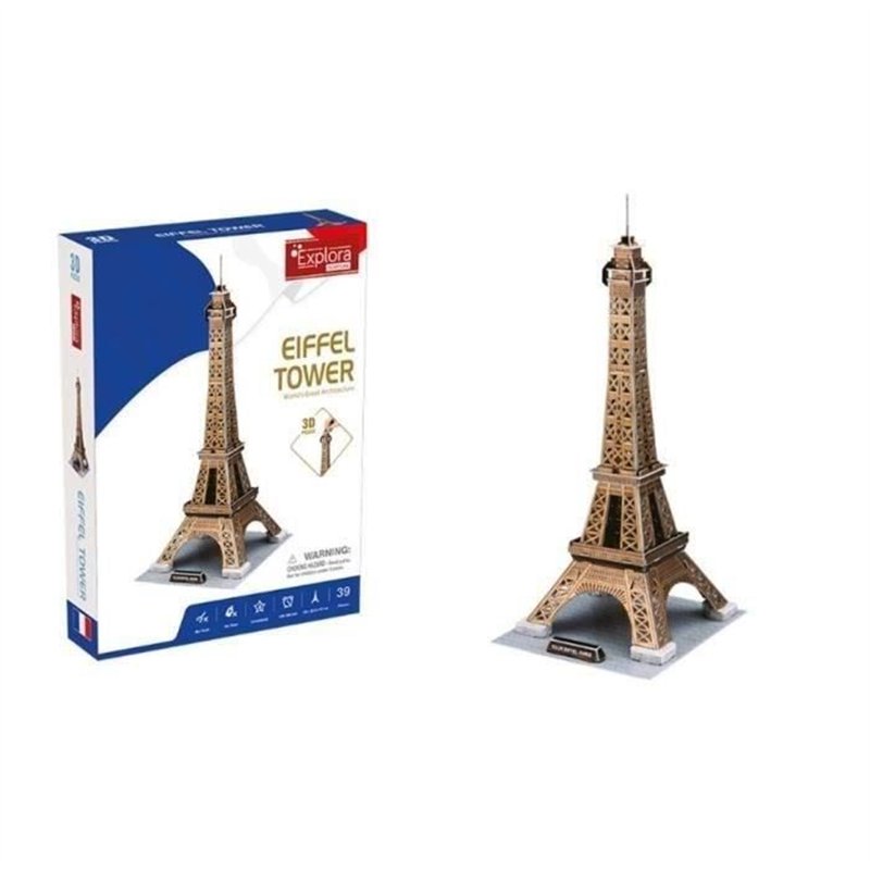Puzzle 3D - Tout Eiffel - Jeu de construction - EXPLORA - 39 pièces - Dès 5 ans