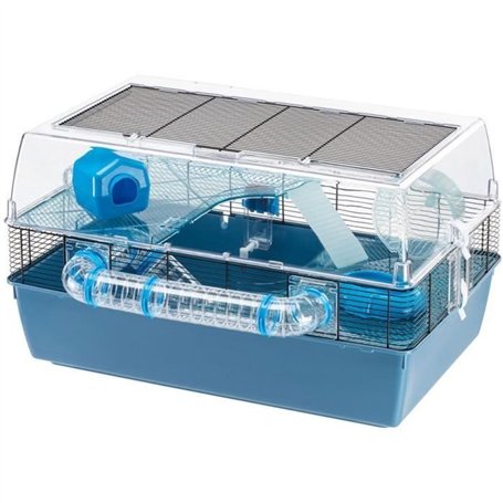 Cage - FERPLAST - DUNA FUN LARGE - 3 étages - 71,5 x 46 x 41 cm - Bleu