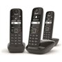 Téléphone Fixe AS690 Trio Noir - GIGASET - Mains-libres performant HSP - Blocage d'appels efficace