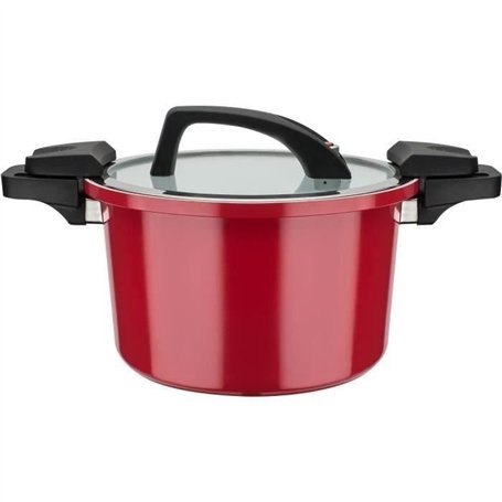 Cuiseur basse pression - GSW - 24 cm - 6 L - Aluminium forgé - Induction - Rouge