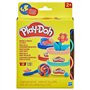Play-Doh Pack de 12 L'imagination en fete, autocollants et pots de pâte a modeler de 28 g, petits cadeaux, loisirs créatifs pour