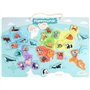 Plateau magnétique des continents - Jeu Éducatif - J.A.D.E - 30 pieces animaux - BOIS FSC - 40x30 cm - Des 3 ans