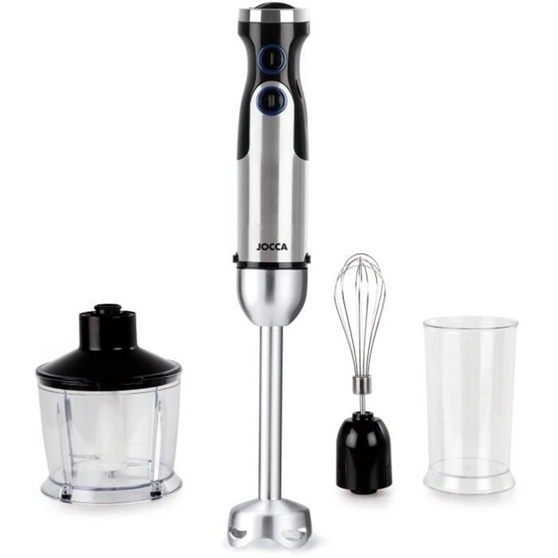 Mixeur plongeant - JOCCA - Avec accessoires - 1200 W - Noir et gris