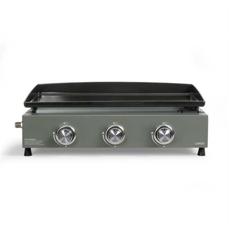 Plancha gaz - LIVOO - DOC324 - 3 brûleurs - Vert / Noir