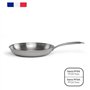 Brigade - Poele en acier inoxydable 24 cm - LIVOO - MEP158 - Acier inoxydable Triply - Tous feux dont induction - Made in France