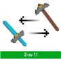 Minecraft Épée et Pioche 2 en 1, accessoire inspiré de Minecraft : Le Film, JFR72 Mattel, jeu de rôle