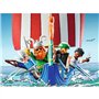 PLAYMOBIL 71888 Drakkar des pirates, Astérix, Personnages de la BD, Bateau et 4 personnages, 88 pieces, Des 5 ans