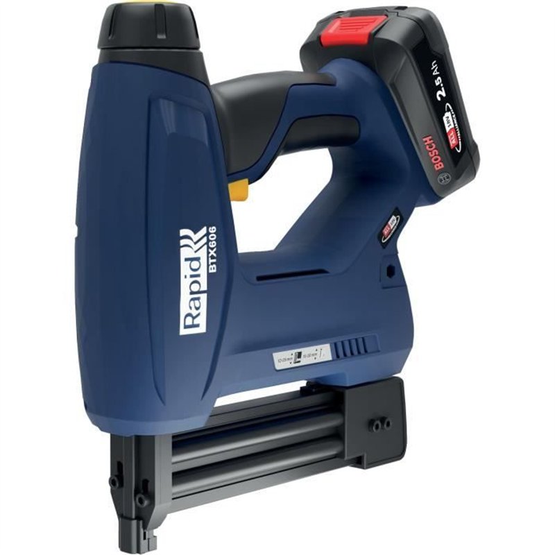 Agrafeuse a batterie 18V pour 606/12-25mm - 8/15-25mm - RAPID - BTX606 - Coffret + batterie 2.5Ah + chargeur