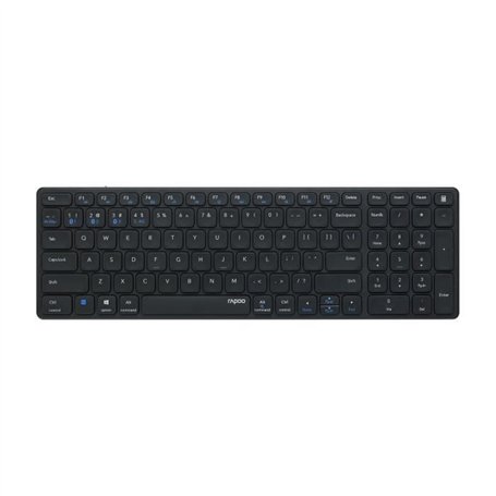 Ensemble clavier souris - RAPOO - 9700M - Sans fil - Multimode - Numpad - Noir