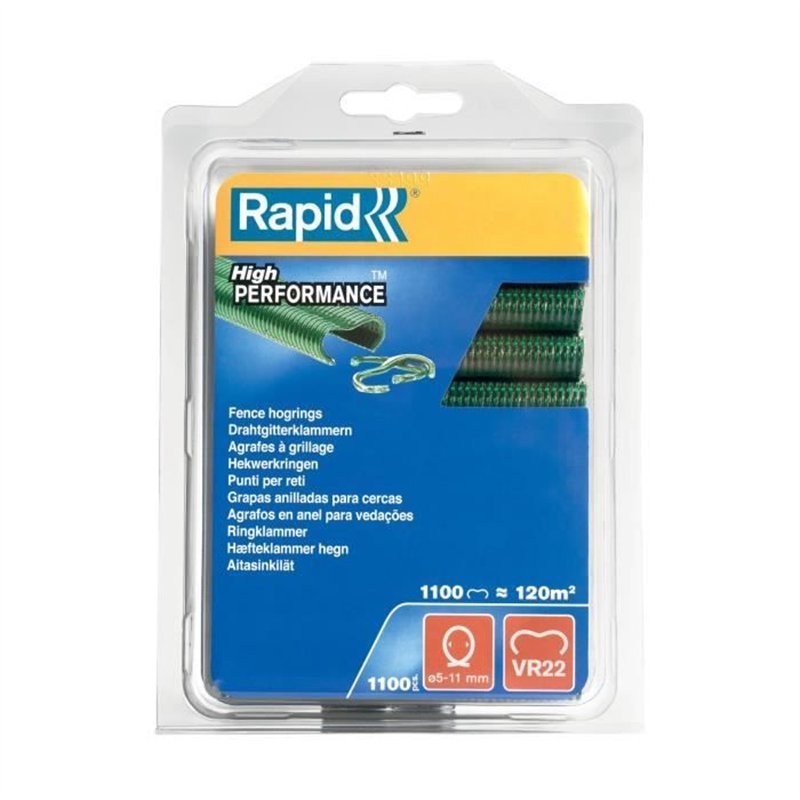 Image secondaire de Agrafes grillage - RAPID - VR22 Vert - Blister 1100