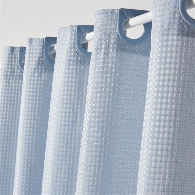 Image secondaire de Rideau de douche gauffré - Blue - Polyester - 180 x 200 cm - 12 crochets - UTILITY - TODAY